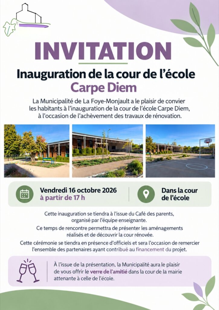INAUGURATION DE LA COUR DE L&rsquo;ECOLE CARPE DIEM